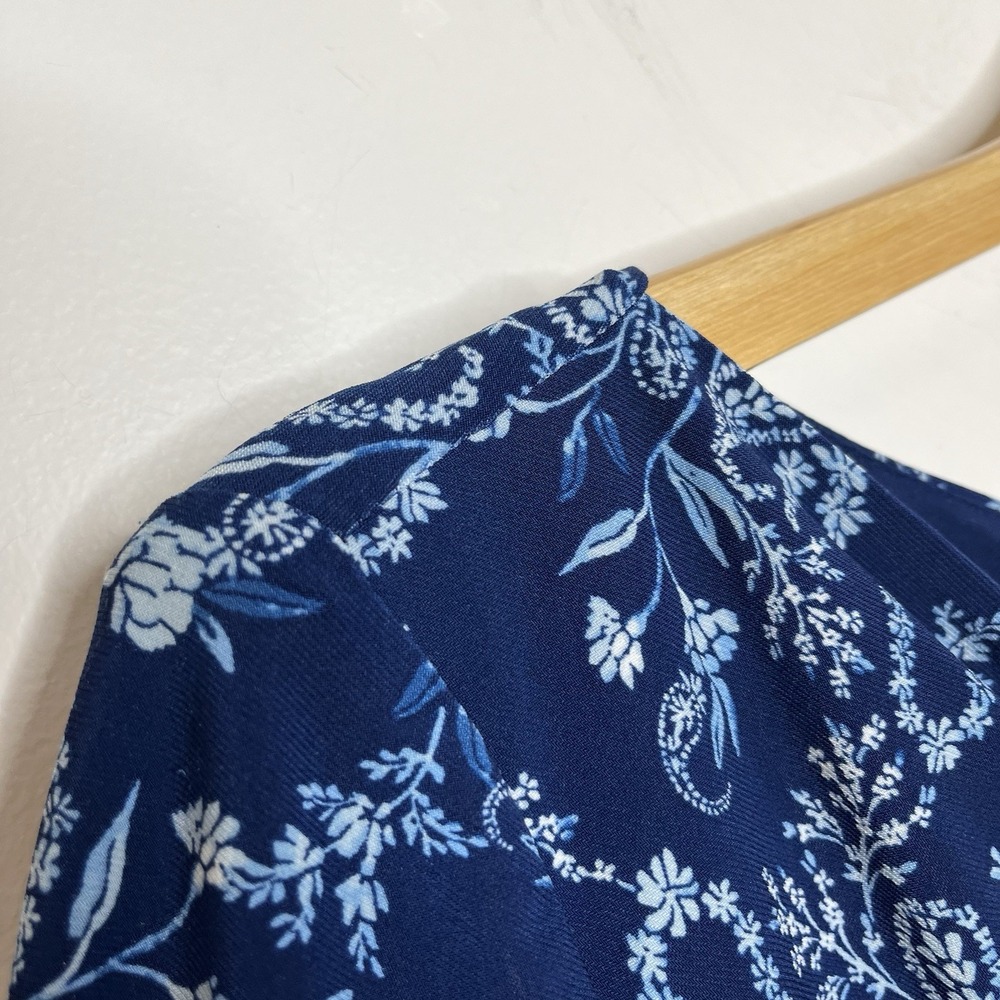 Ralph Lauren Floral Print Knit Sheath Dress Blue Womens Size 4 Career Work - Picture 3 of 7